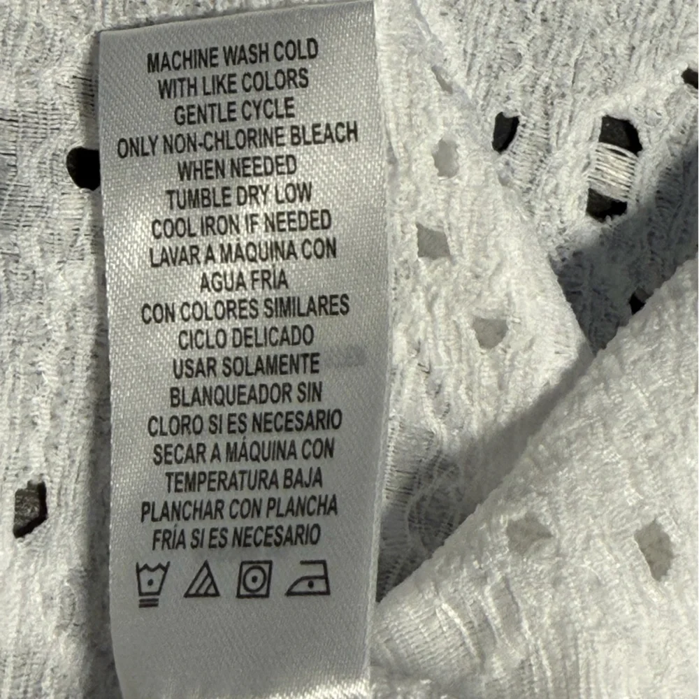 Harper White Eyelet Knit Cardigan NWOT
